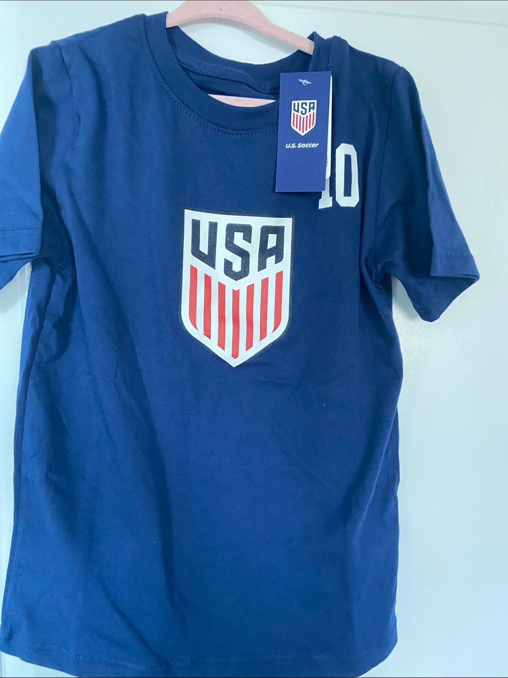 US Soccer Youth Short-Sleeve Tee in Navy with USA Shield